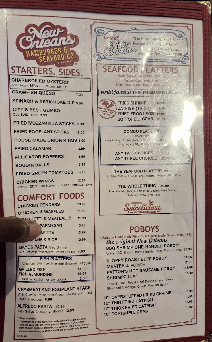 New Orleans Hamburger & Seafood Company Menu - Image 6